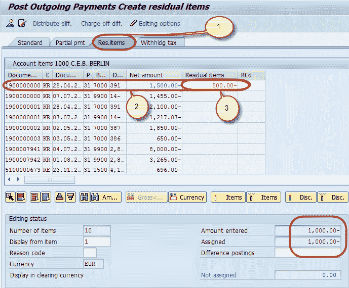 Residual Method: Incoming & Outgoing Partial Payments Posting in SAP