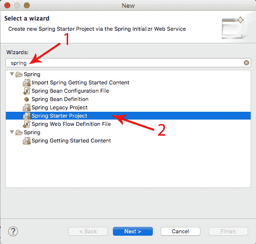Create new Spring starter project