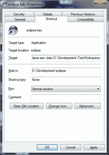 Eclipse properties