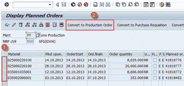 Production Order in SAP: CO01, MD16, CO02, CO15