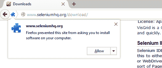 Firefox popup