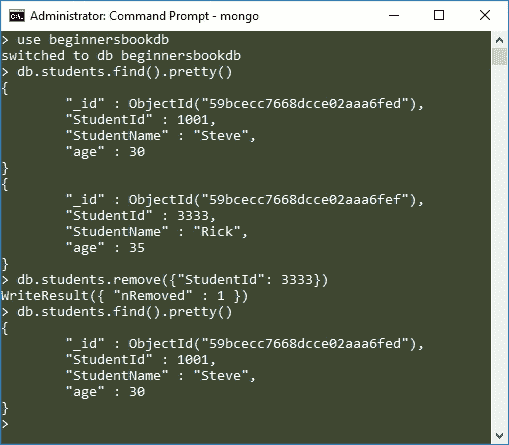 MongoDB Delete Document