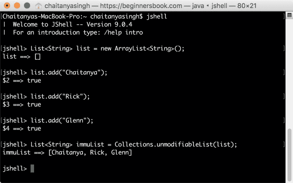 Non Empty Immutable List Prior to Java SE 9