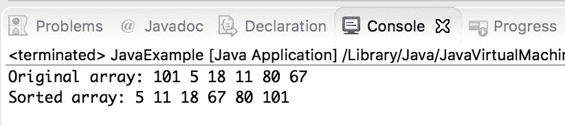 Java Selection sort program with example