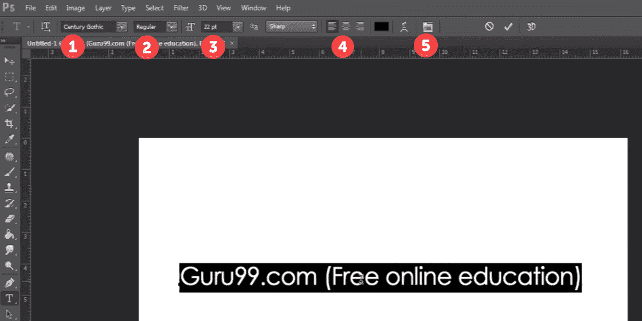 Photoshop text tool