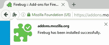 Firebug installation success