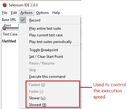 Actions Menu