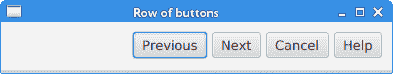 A row of buttons created with a HBox