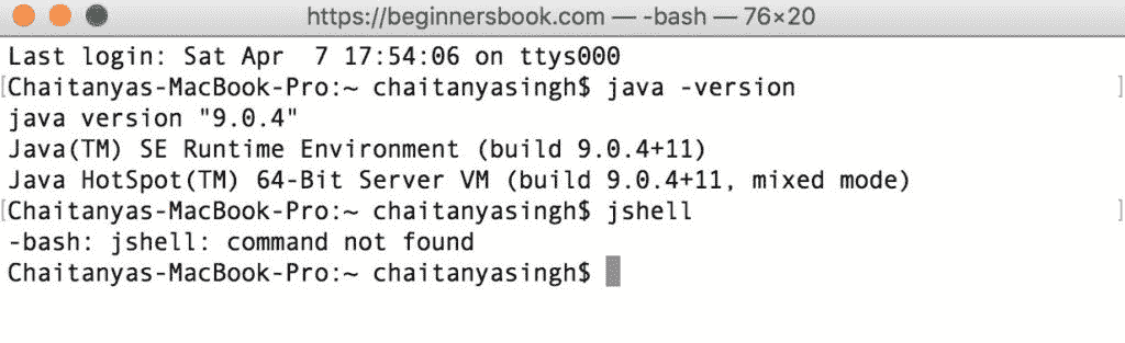 jshell Command Not Found