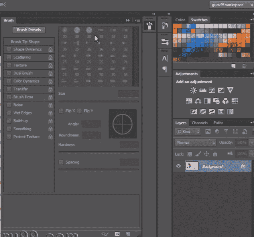 Workspace In PhotoShop