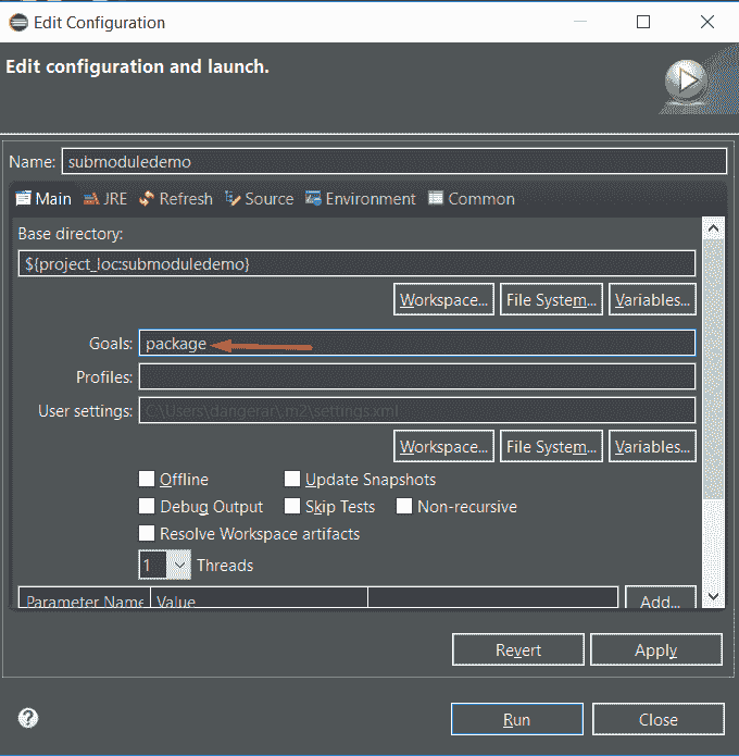 maven project java how to package