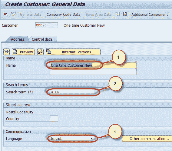 How to Create One Time Customer FD01 in SAP