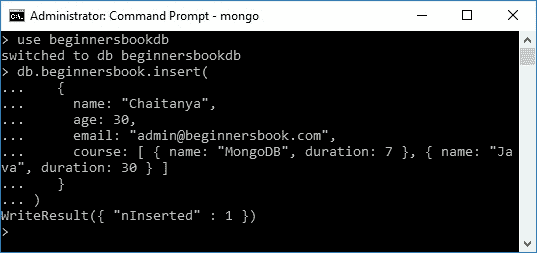 MongoDB Insert Document