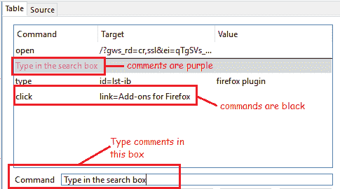 Commands and Comments