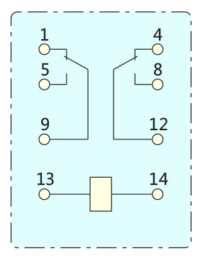 八脚中间继电器接线图图片
