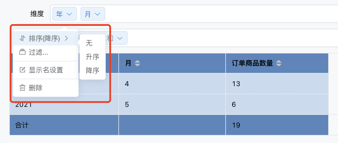 维度属性设置