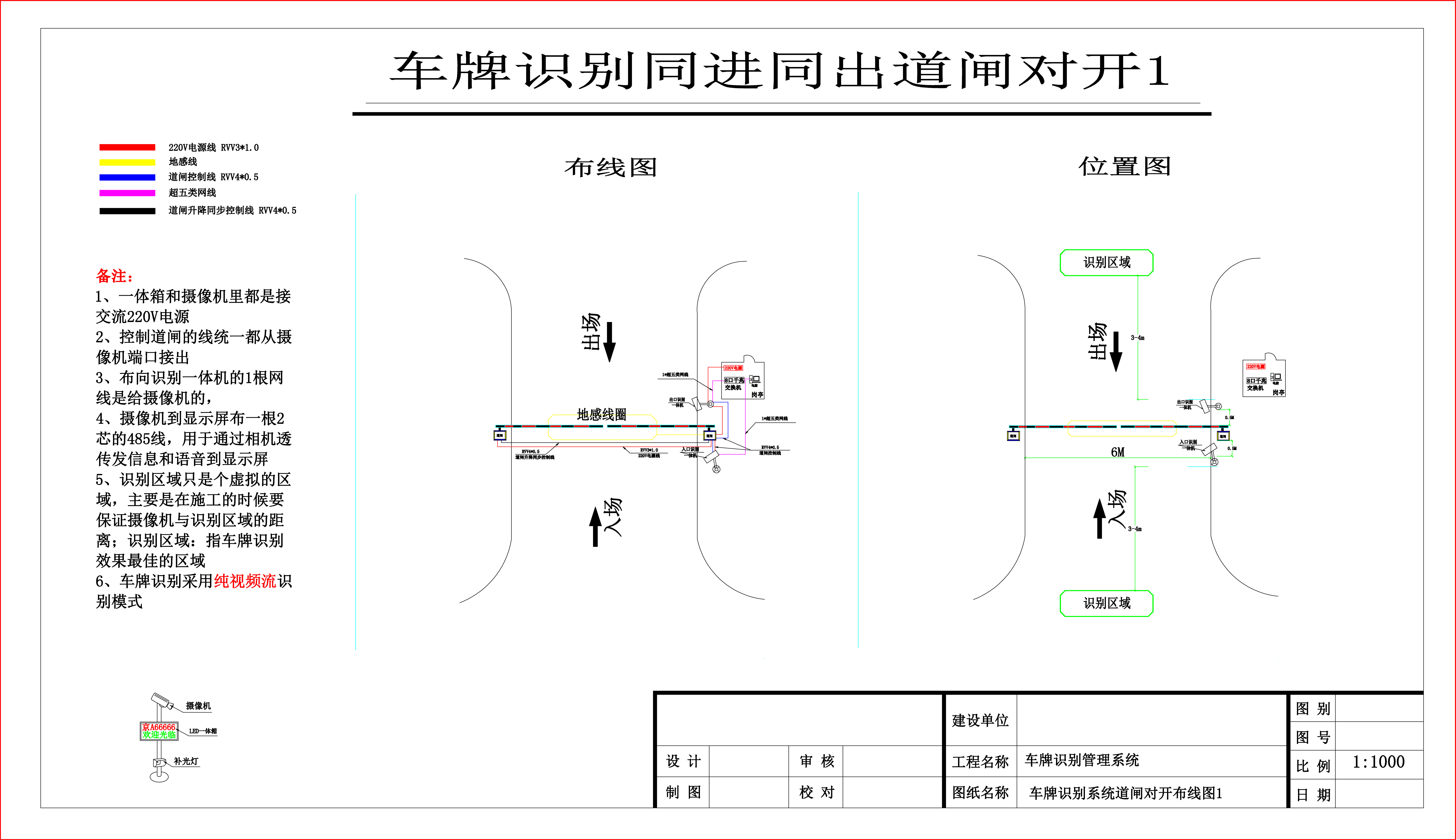 高清车牌识别施工布线图,停车场道闸施工布线图_行业聚焦_昆明魔点