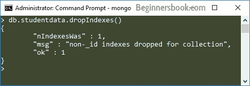 MongoDb Dropping all indexes