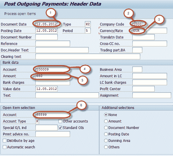 How to post Outgoing Vendor Payment F-53 in SAP