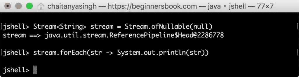 Java 9 ofNullable() method