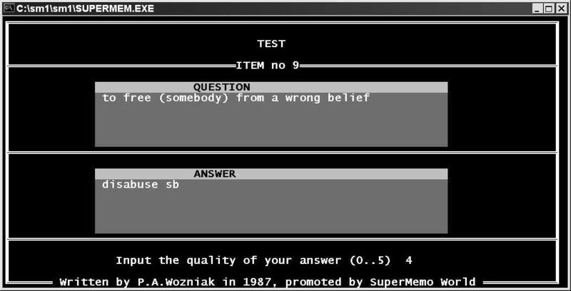 SuperMemo 1.0 for DOS
