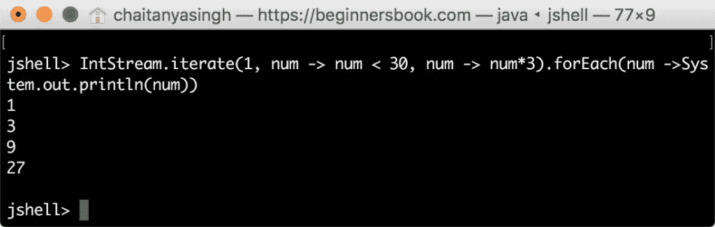 Java 9 Iterate method