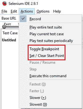 Break Point and Start Point