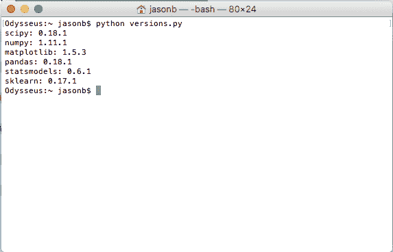 Confirm Anaconda SciPy environment