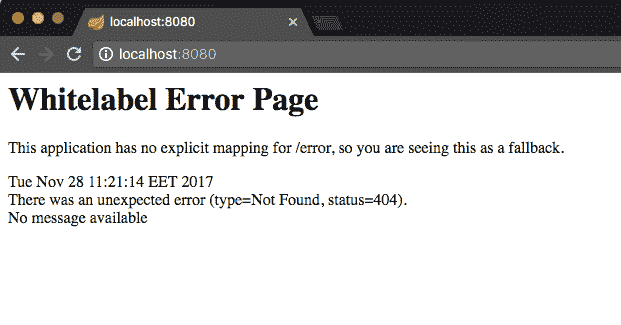 Spring whitelabel error page