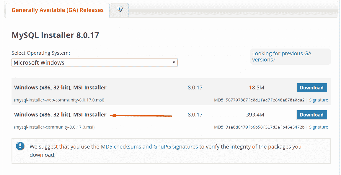 MSI installer MySQL