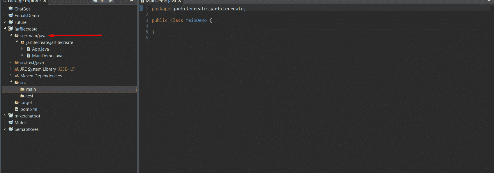 java jar file create maven eclipse project