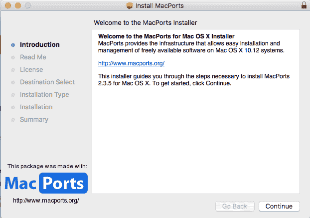 Macports Installation Wizard