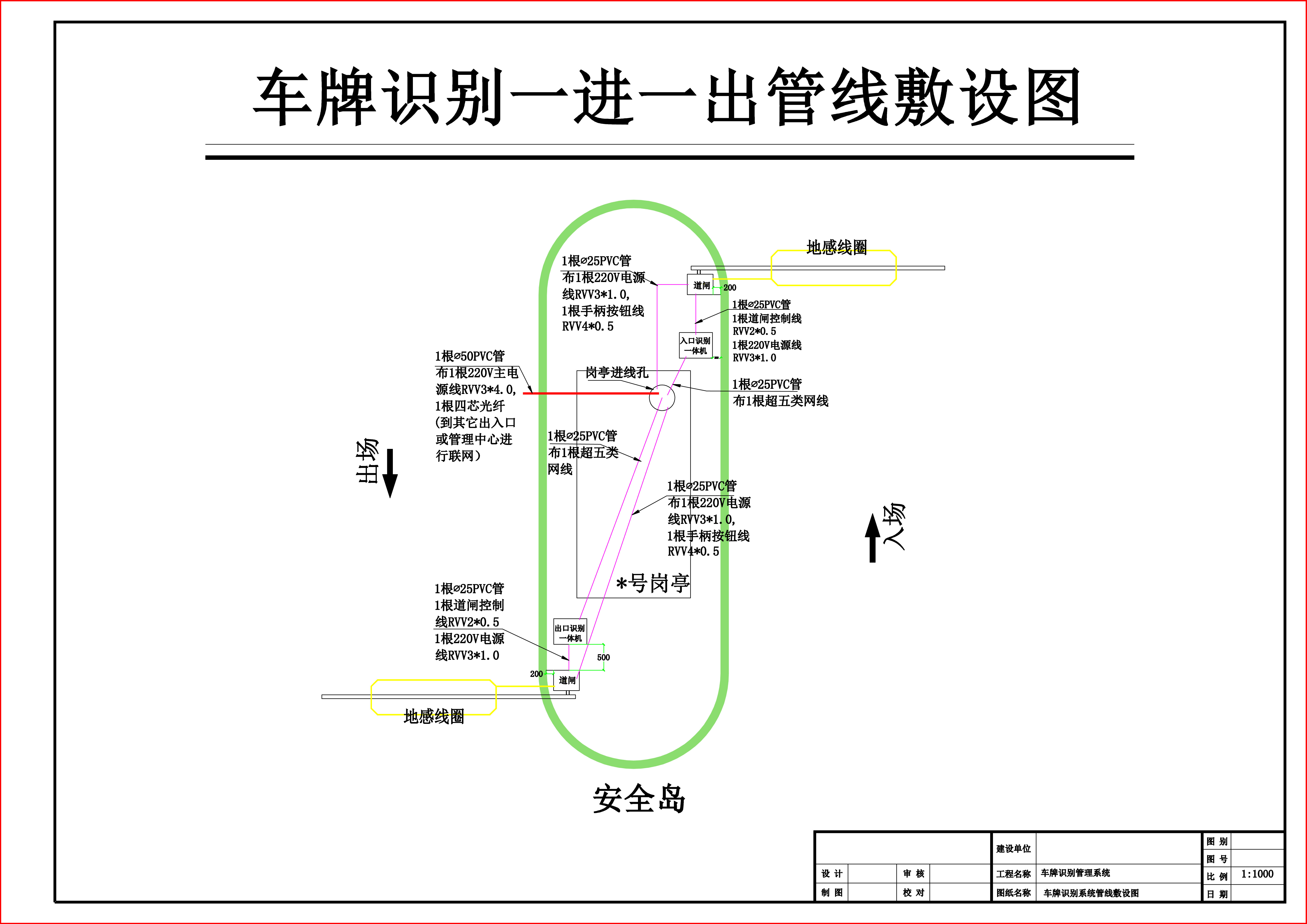 停车场系统安全岛尺寸图片