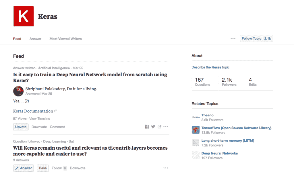 Keras topic on Quora