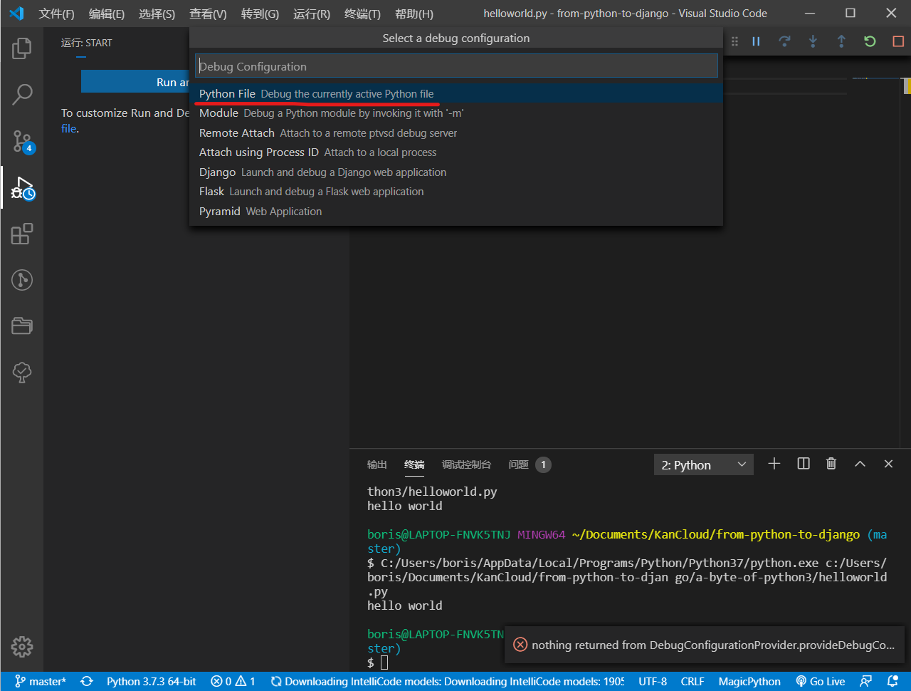 VSCode选择执行环境