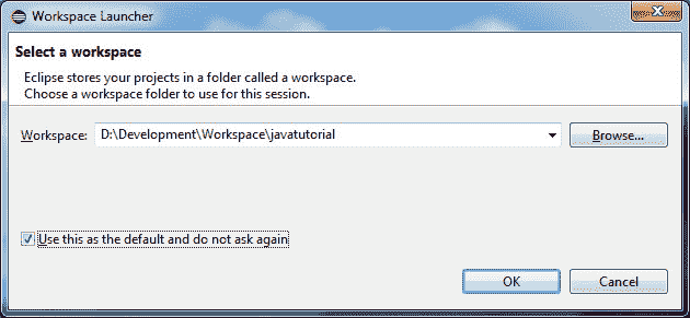 eclipse workspace select