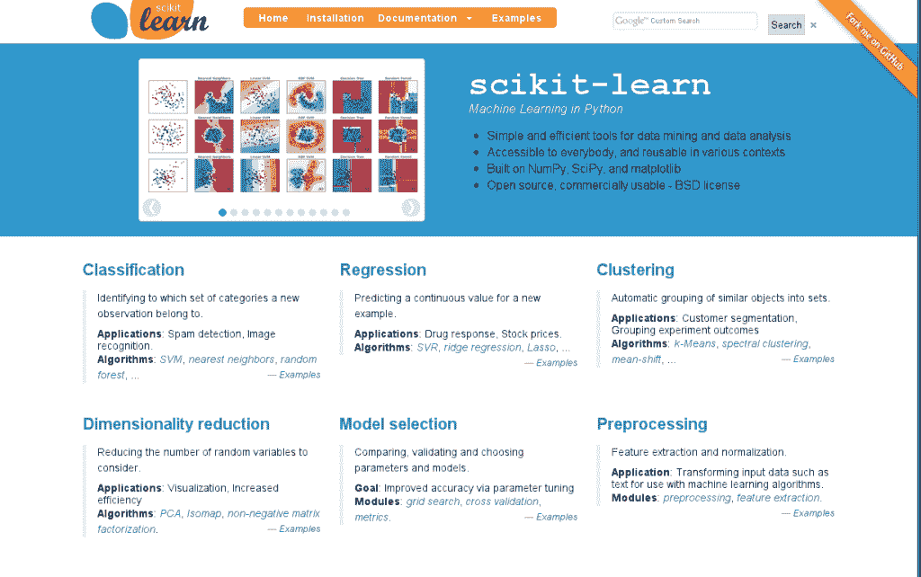 Scikit-learn Homepage
