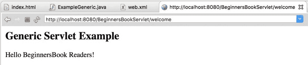 Generic Servlet outout2