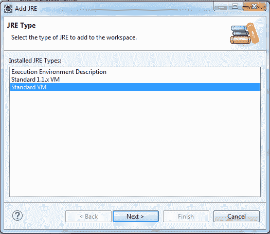 Eclipse select Standard VM