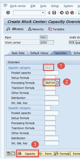 Work Center in SAP PP: Create, Change, Display