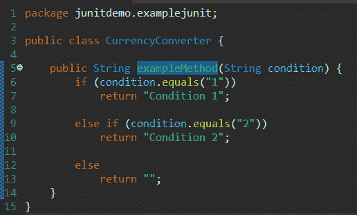 Example program to run JUnit on 