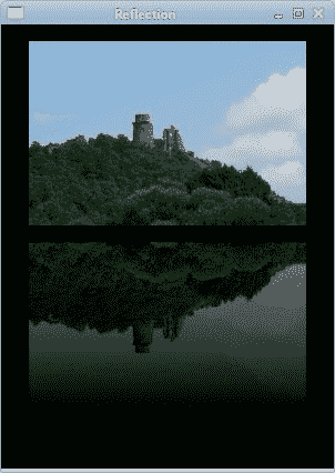 A reflected image