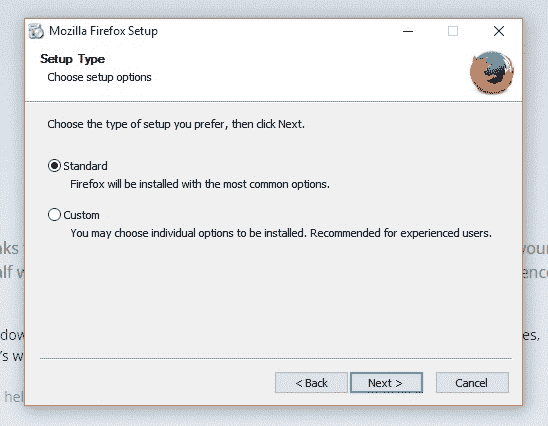 Firefox Setup Wizard 2