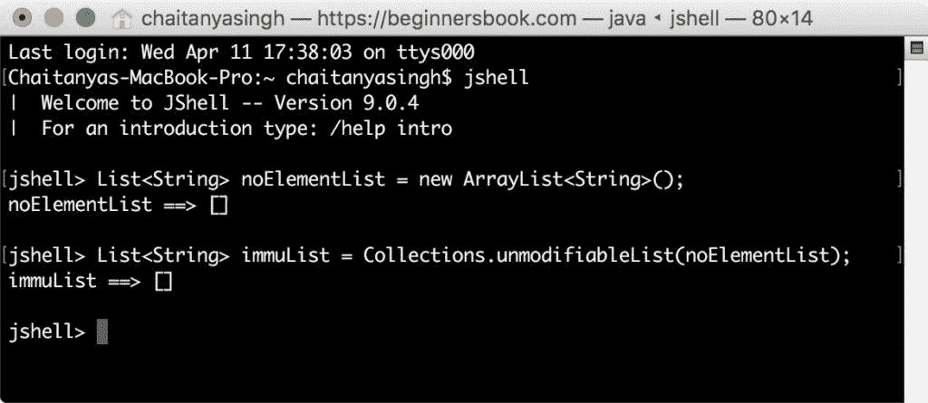 Creating immutable list before Java 9
