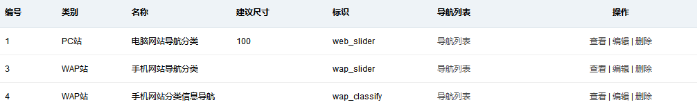 导航分类列表