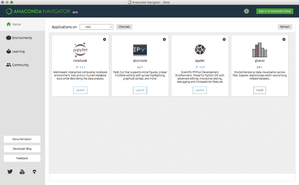 Anaconda Navigator GUI