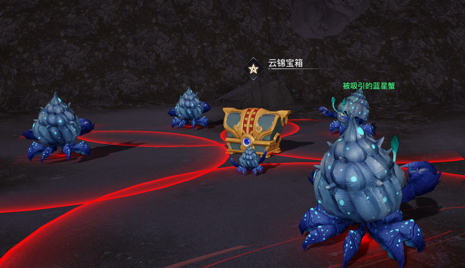 到达洞穴位置后(129,112),与潮季对话获取情报后,变身蓝星蟹,然后