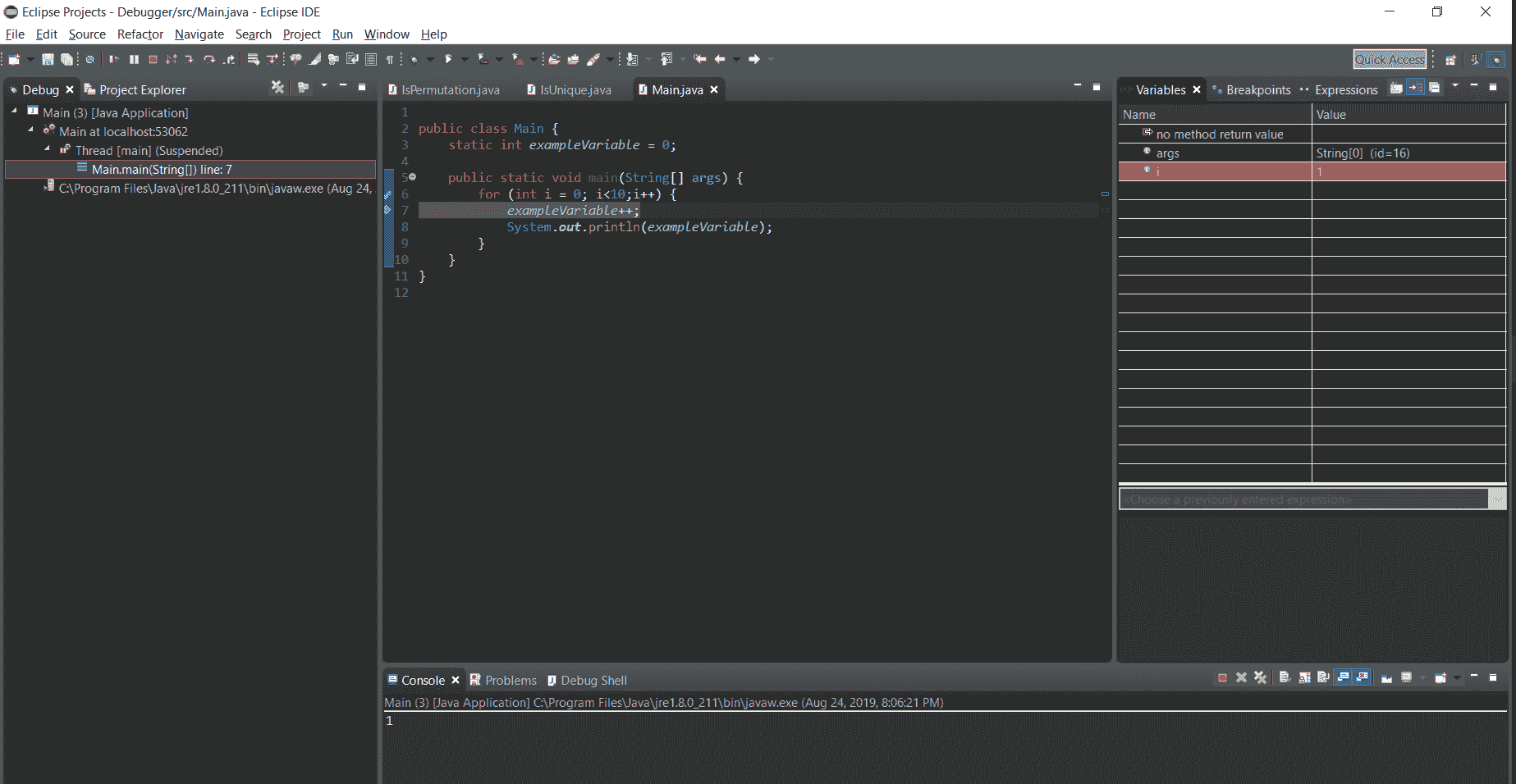 Step 4 debugger process