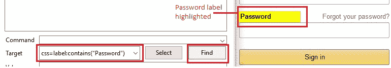 Locate by CSS inner text