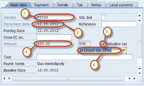 How to post a Purchase Return FB65 in SAP FI